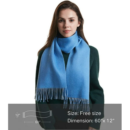 Colors Available in Solid/Plaid/Two-Tone Gift Ready 100% Cashmere Winter Scarf with Fringed Edges for Women Warm & Soft 